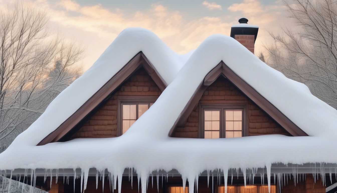 濃紺からアイスブルーへ連なる鋭い山型の抽象グラフィック。雪害リスクの高まりと制度による備えを表すイメージ